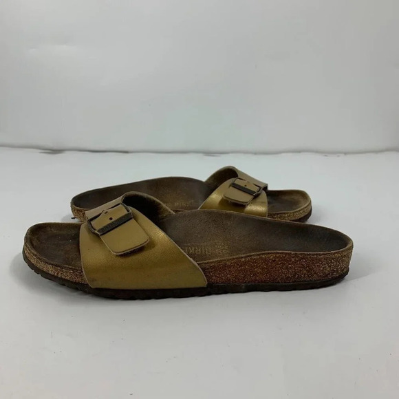 Birkenstock Womens Madrid Sand Color Leather Comfort Single Strap Sandals Sz 7.5 - Picture 5 of 16